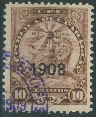 Paraguay 10 cts. - Godło , Herb 1904 / 1908