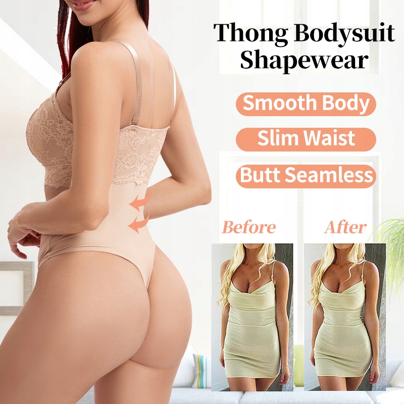 Lace Thongs Bodysuit Shapewear Women Seamless Full Body Shaper
