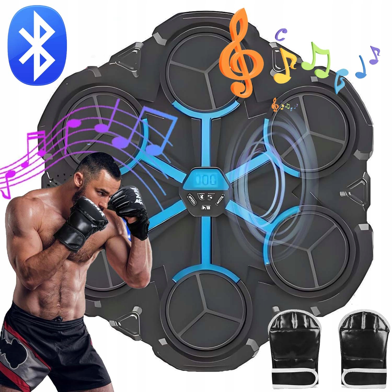 Hudební Boxovací Stroj V Tréninkové Led Boxovací Stěně Bluetooth S Rukavicemi