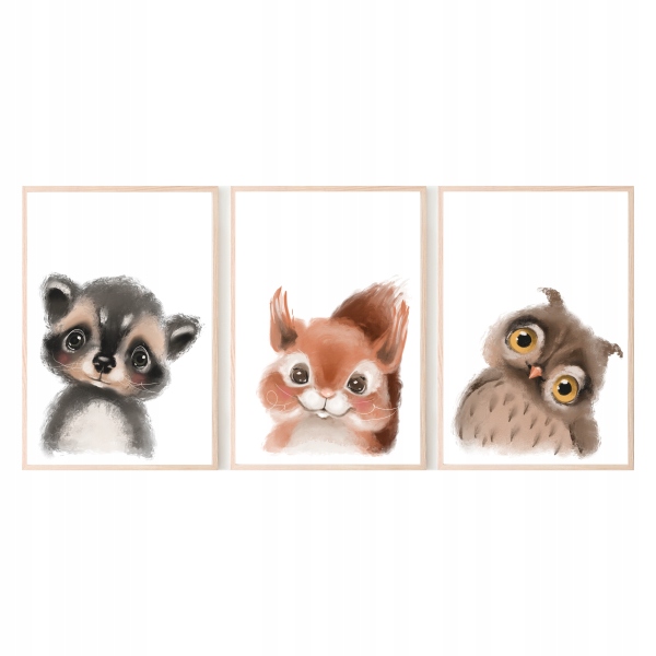 

Zestaw 3 plakaty A3 leśni przyjaciele nr.3