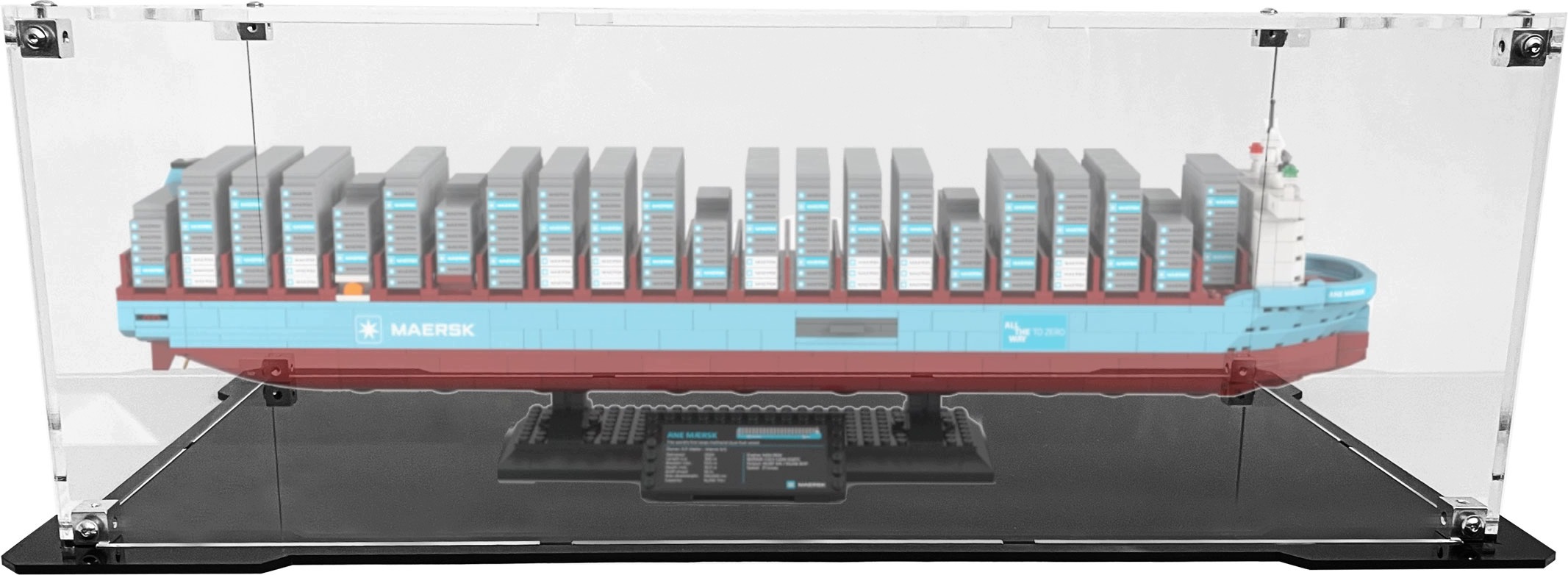 Vitrína s černou základnou pro Lego 40955 Kontejnerová loď Maersk