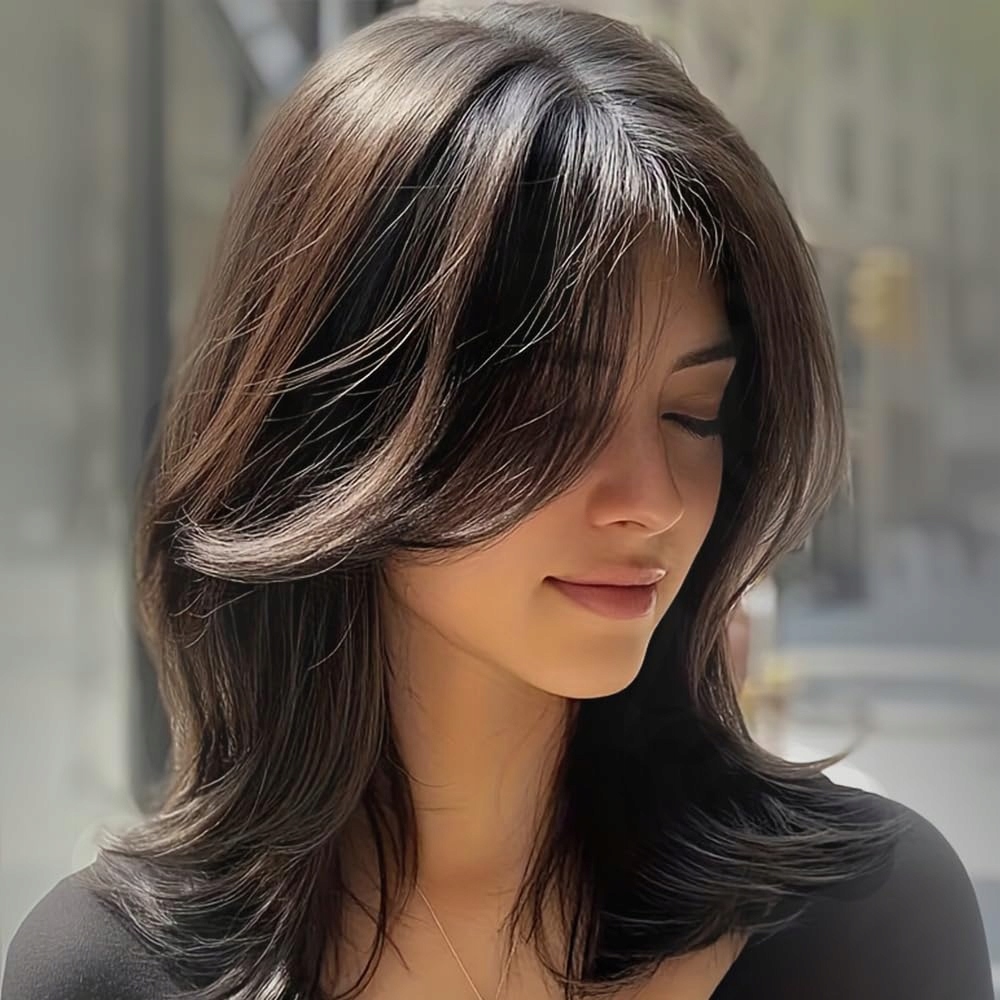 Wignee Krátké hnědé paruky se syntetickou hřívou Pixie Bob 35 cm