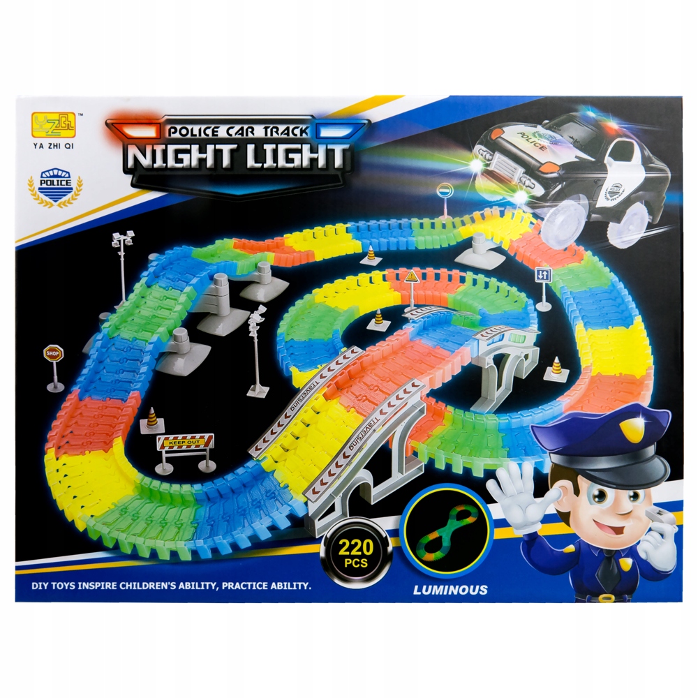 Magic tracks świecący tor 220 el most Autko Płeć chłopcy dziewczynki