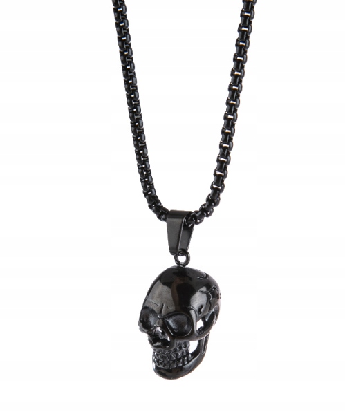Wisiorek Czarna Czaszka Łańcuszek Stal 316L punk Rodzaj Wyrób jubilerski