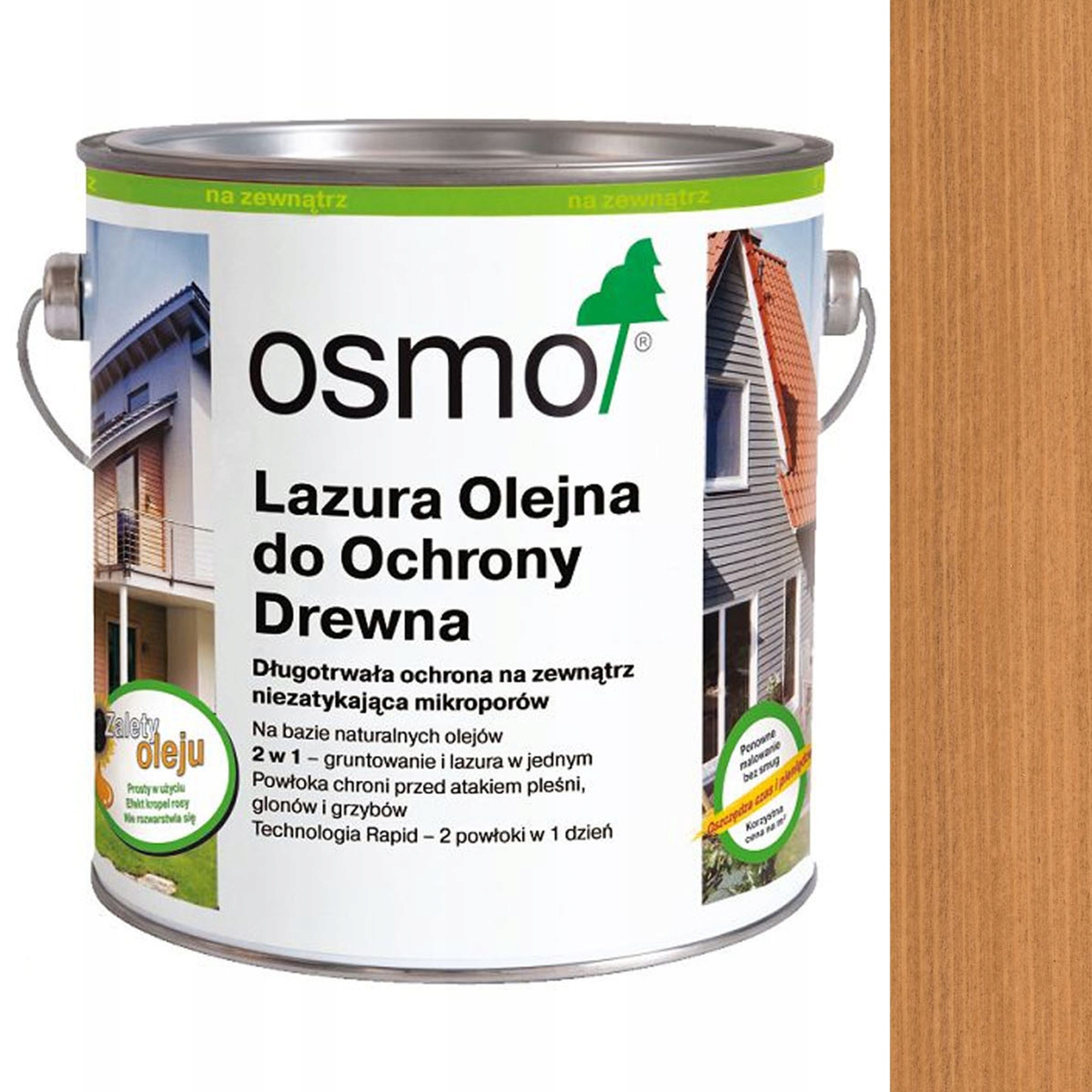 Osmo 702 Lazura Olejna Ochronna do drewna Modrzew 0,75L