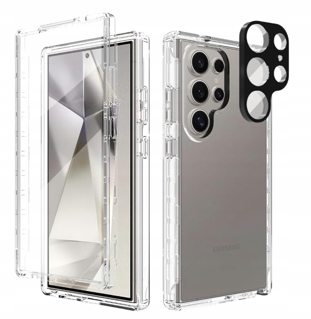 Leedia etui 360 do Samsung Galaxy S24 ultra mocne bezbarwne szkło aparat
