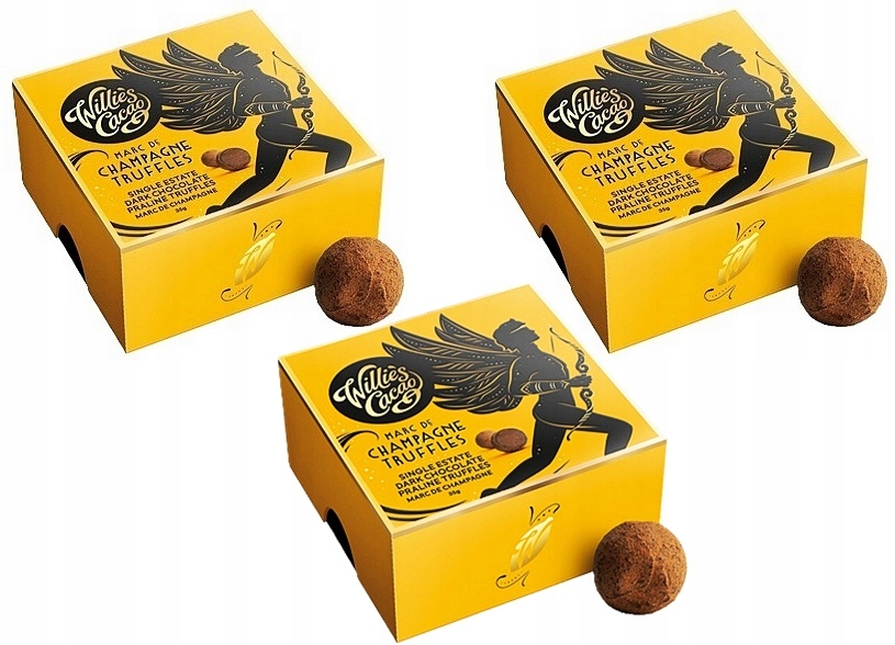 Willie's Cacao Marc de Champagne Pralinky, Lanýže, Čokolády Vege 3x35g