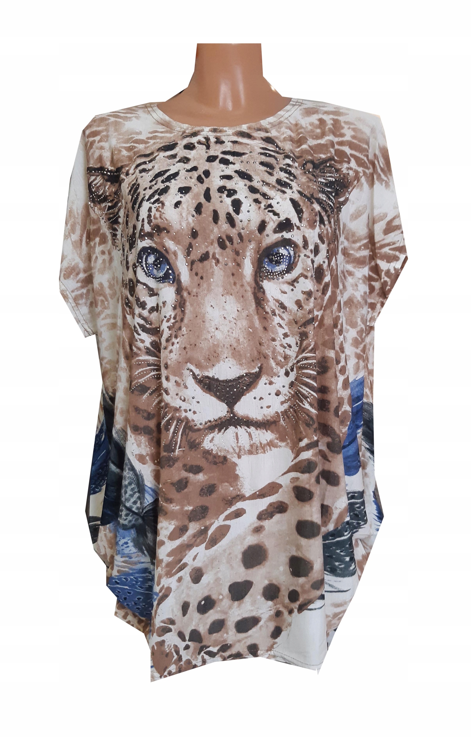 

Bluzka Tunika panterka tygrys cyrkonie 3XL/4XL