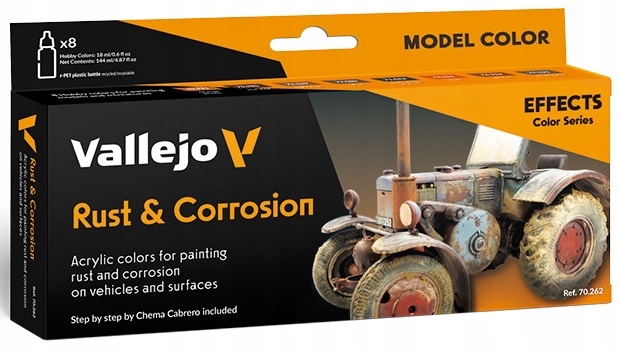 Vallejo 70262 Sada Model Color Effects Series 8 barev Rust & Corrossion