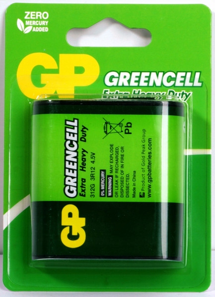 BATERIA GP GREENCELL 3R12 4,5V 312G-U1