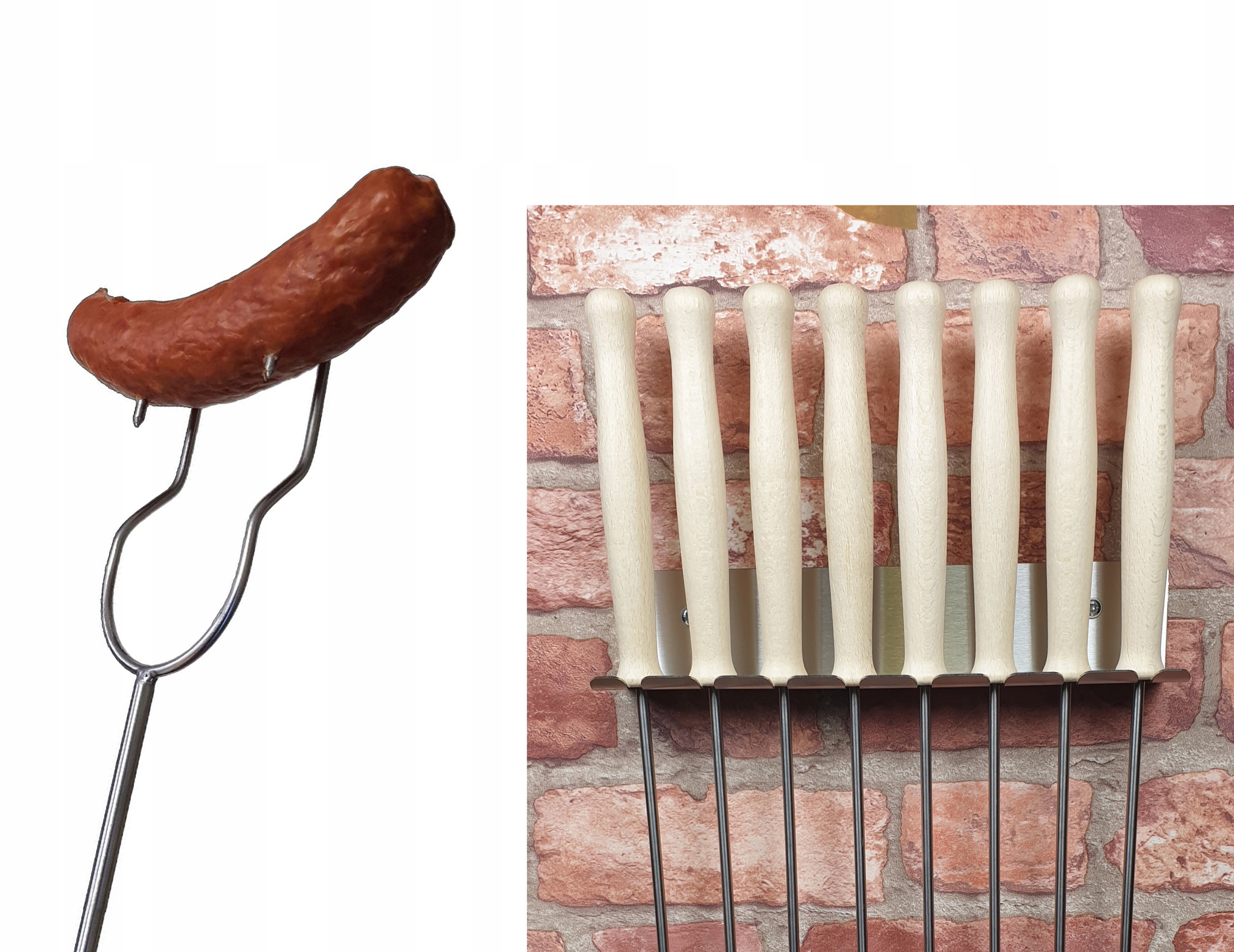 WZ Widełki 130cm ognisko 8 szt + uchwyt nierdzewne