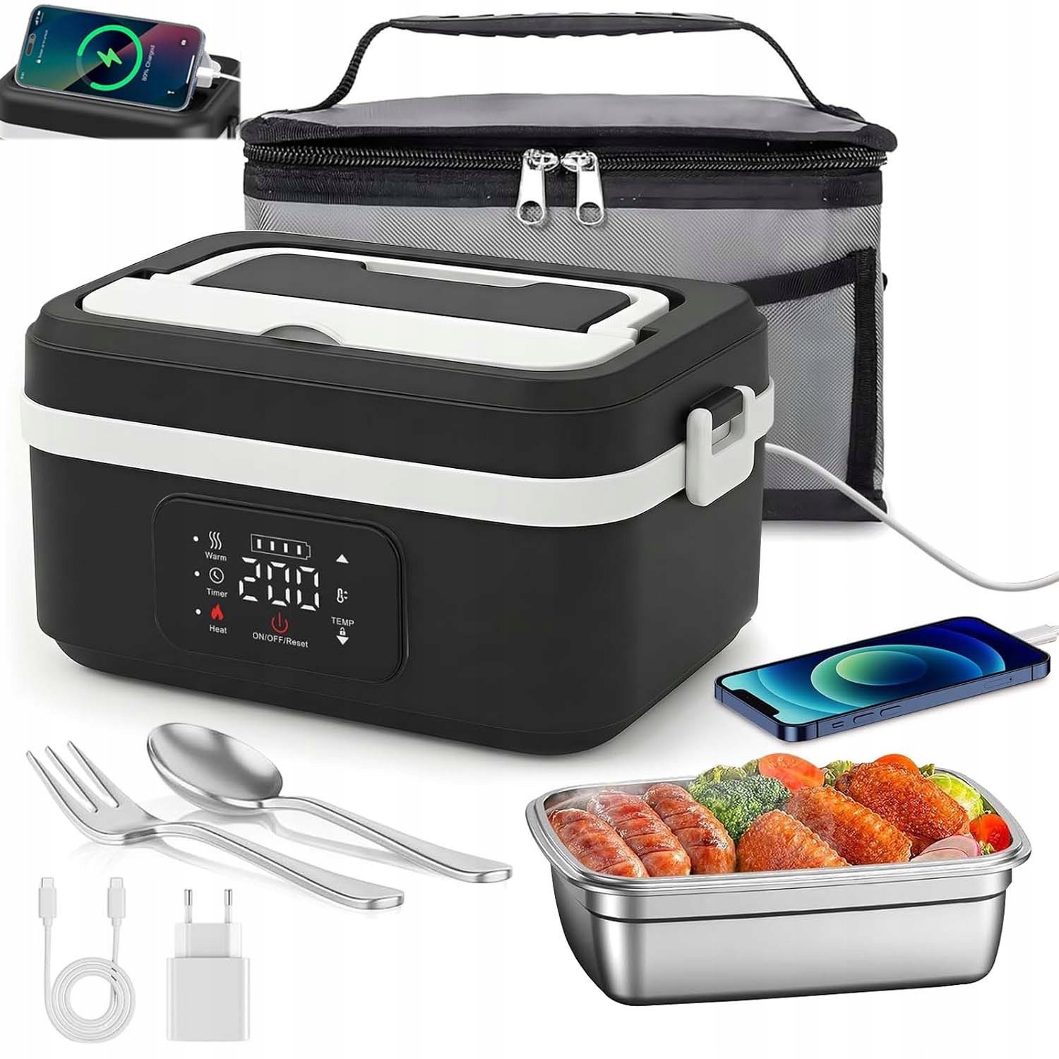 Elektrický Vyhřívaný Obědový Box, Přenosná Nádoba Na Jídlo, Oběd, 1 L