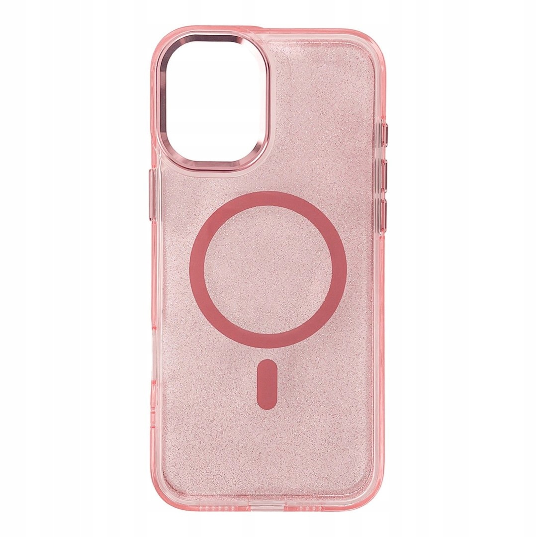 Etui brokatowe plecki na iPhone 17 Pro Glitter Case MagSafe różowe Hurtel