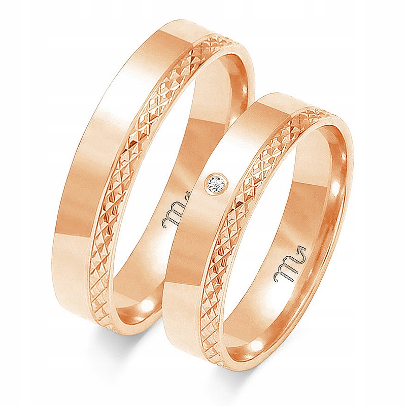 Złote Obrączki 14K z Brylantem PREMIUM OE-199Z Rozmiar/Średnica wew. (mm) regulowany