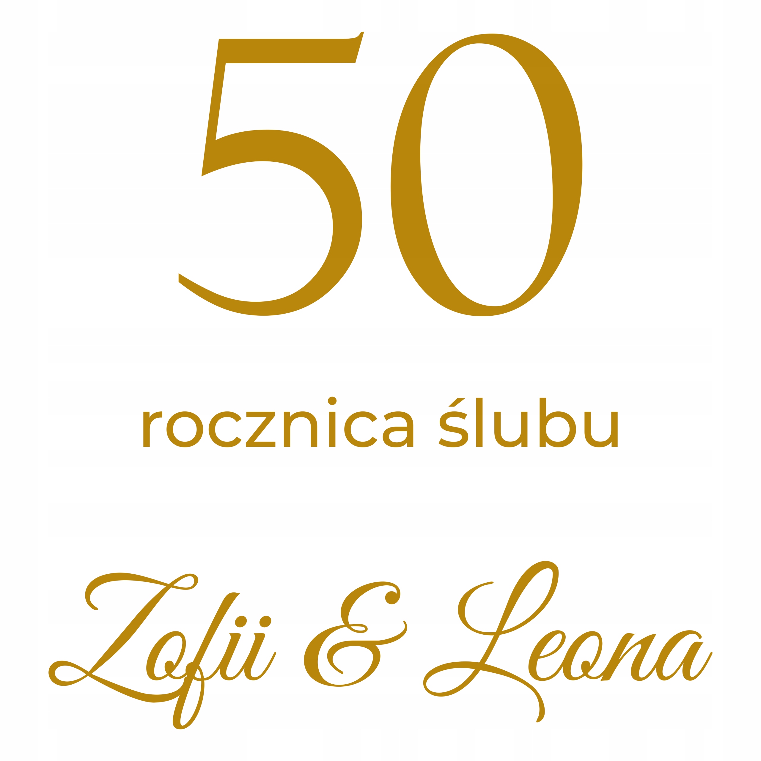 naklejka rocznica ślubu imiona ok 70x70 na tablicę