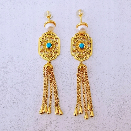 Závěsné náušnice s tyrkysovou