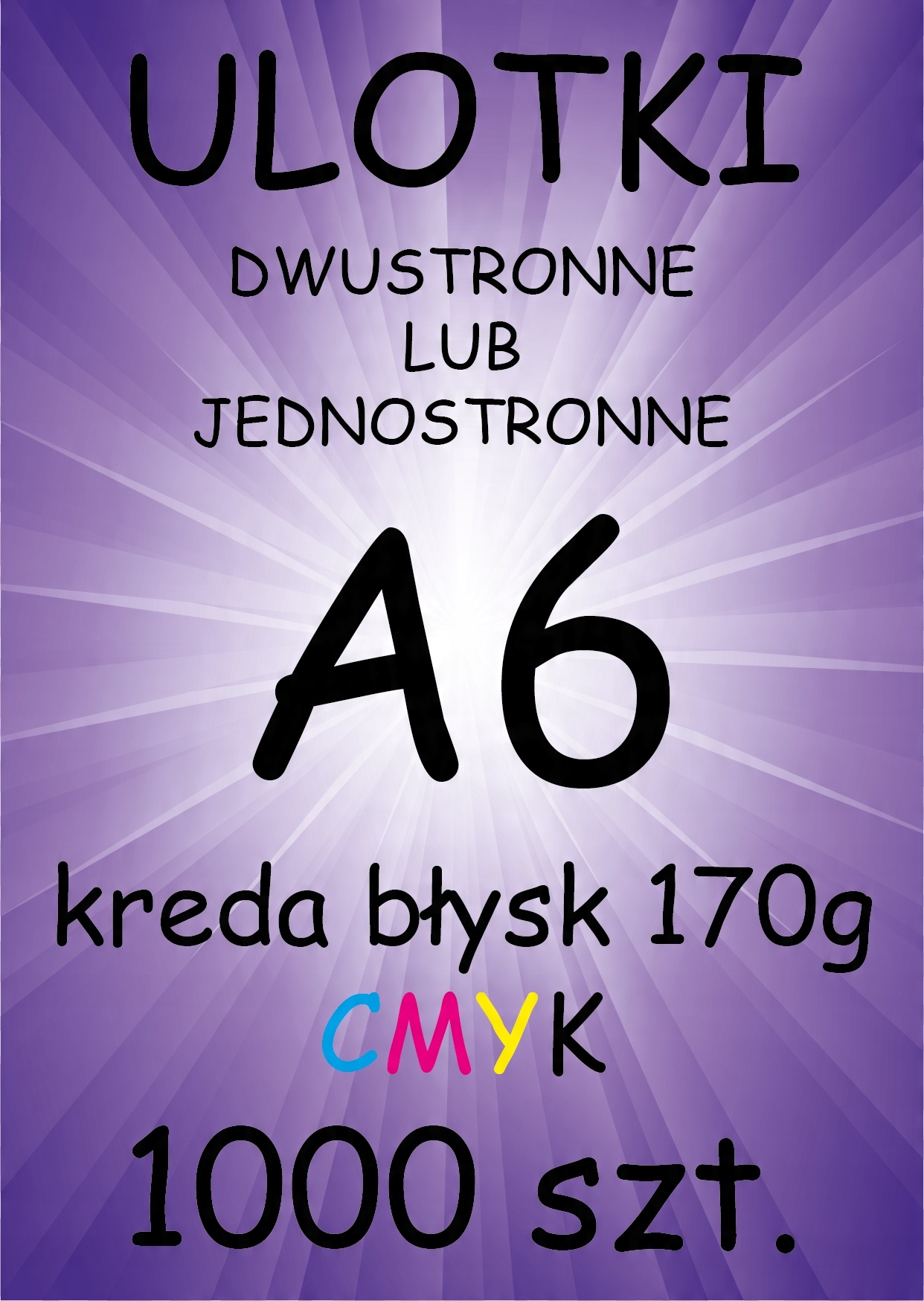 

Ulotki dwustronne A6 Kreda Błysk 170g 1000 sztuk