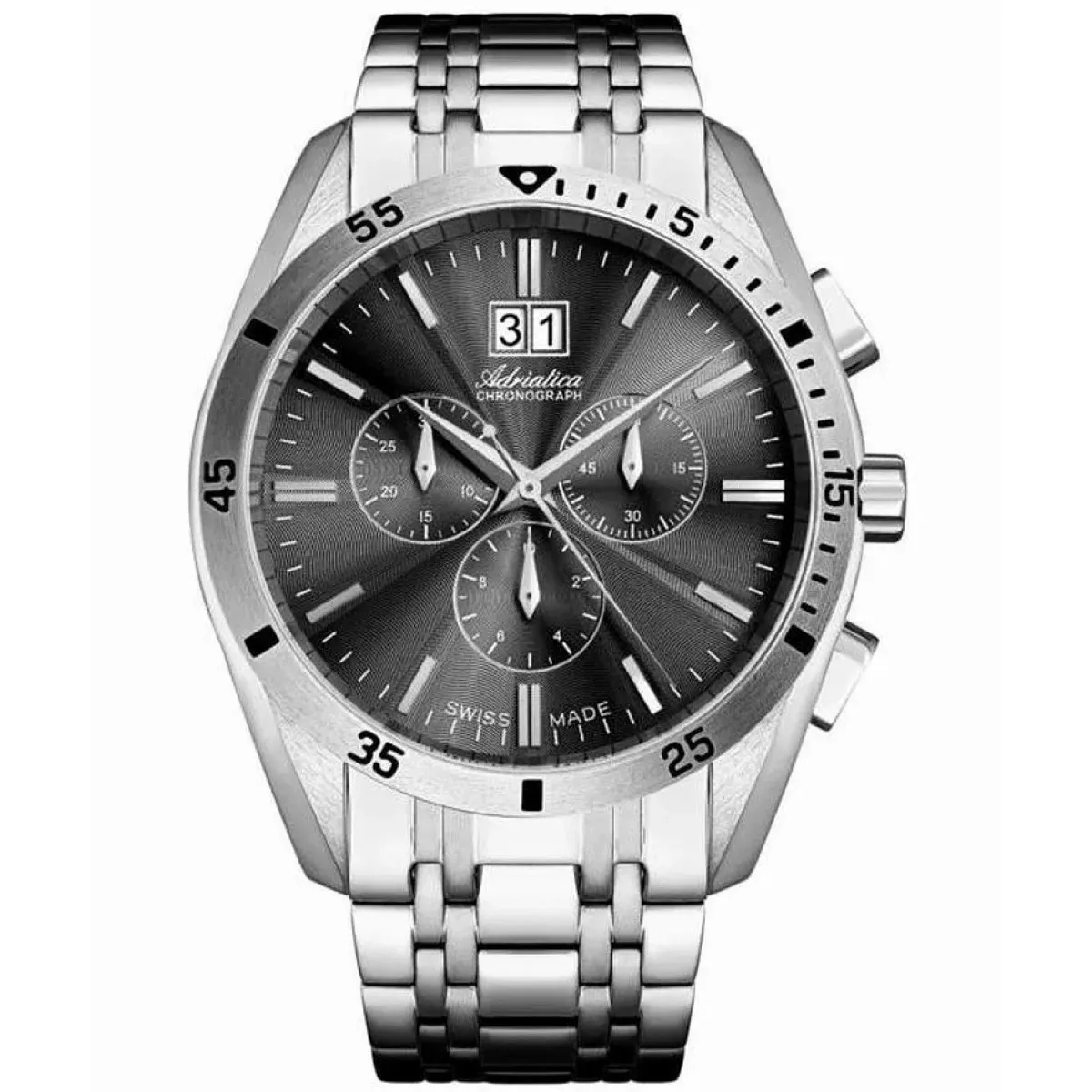 Adriatica Pánské Hodinky na stříbrném náramku s chronografem A8202.5116CH