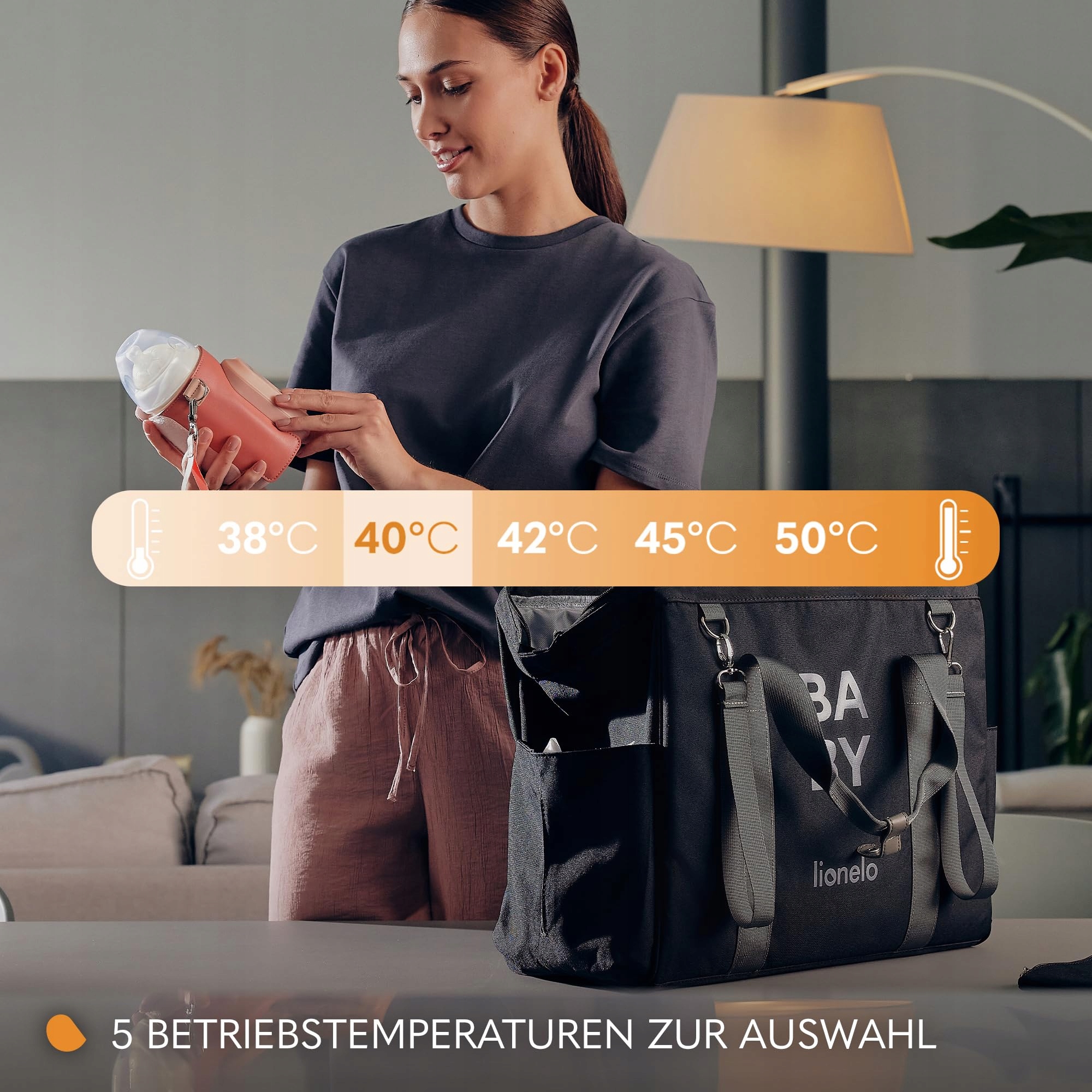 LIONELO Podgrzewacz Do Butelek Dla Niemowląt USB-C LCD 5 Temperatur — miniatura 7