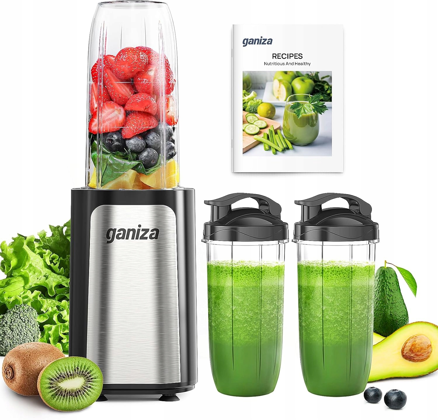 Mixér Ganiza GB1 900W 4 čepele 3 lahve 500/700 ml bez Bpa smoothie r7