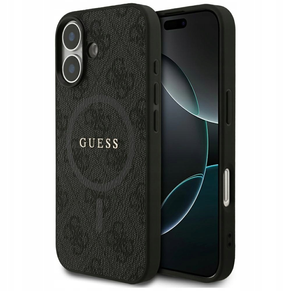 Etui Guess 4G Ring Classic Logo MagSafe do iPhone 17 czarny
