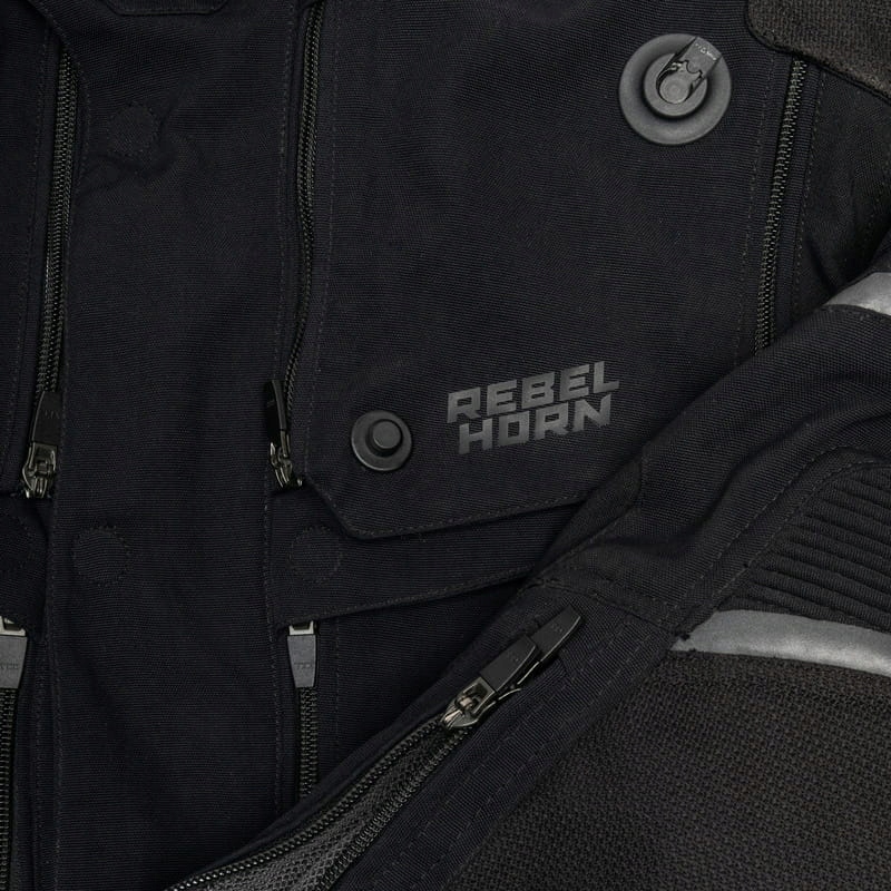 KURTKA TEKSTYLNA REBELHORN RANGE BLACK [Rozmiar: 3XL] Cechy dodatkowe membrana ochraniacze ocieplenie
