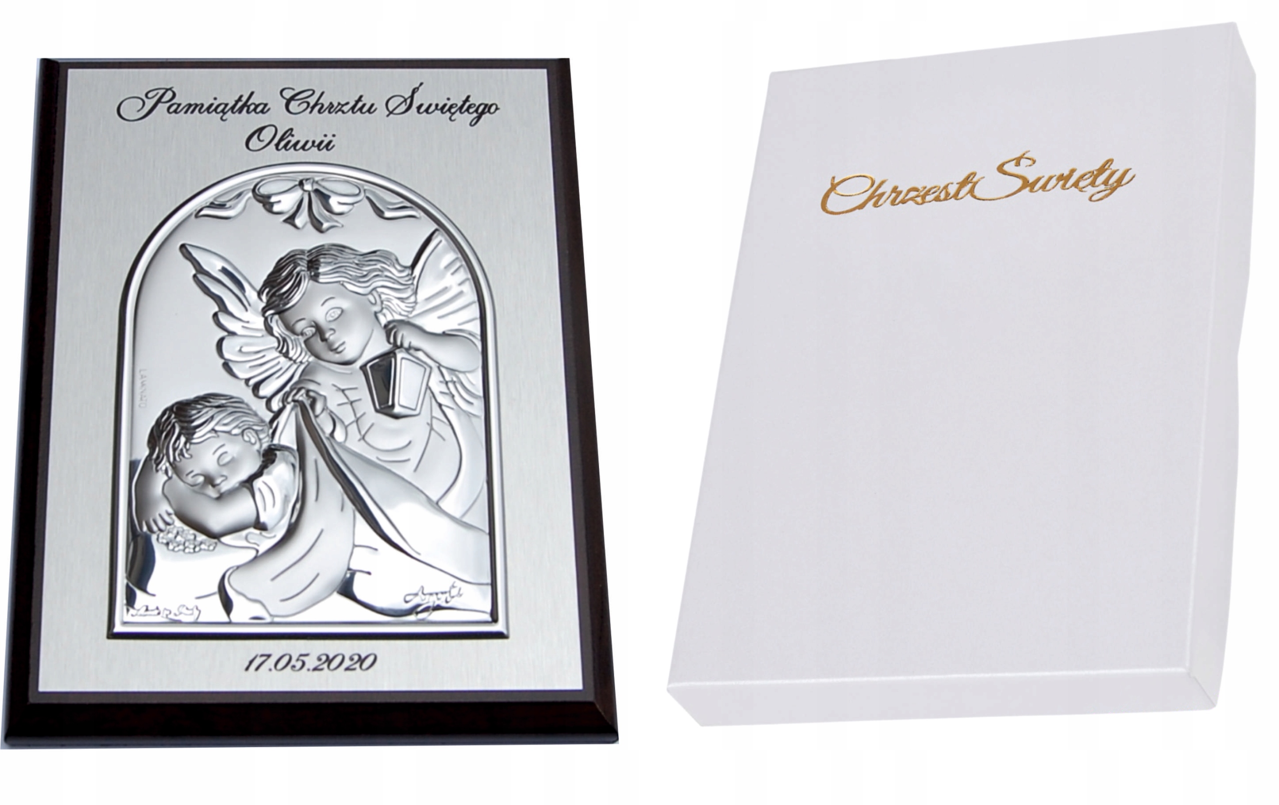 

Obrazek Srebrny XXL 20,5 X 15,5 CM Chrzest, Ślub