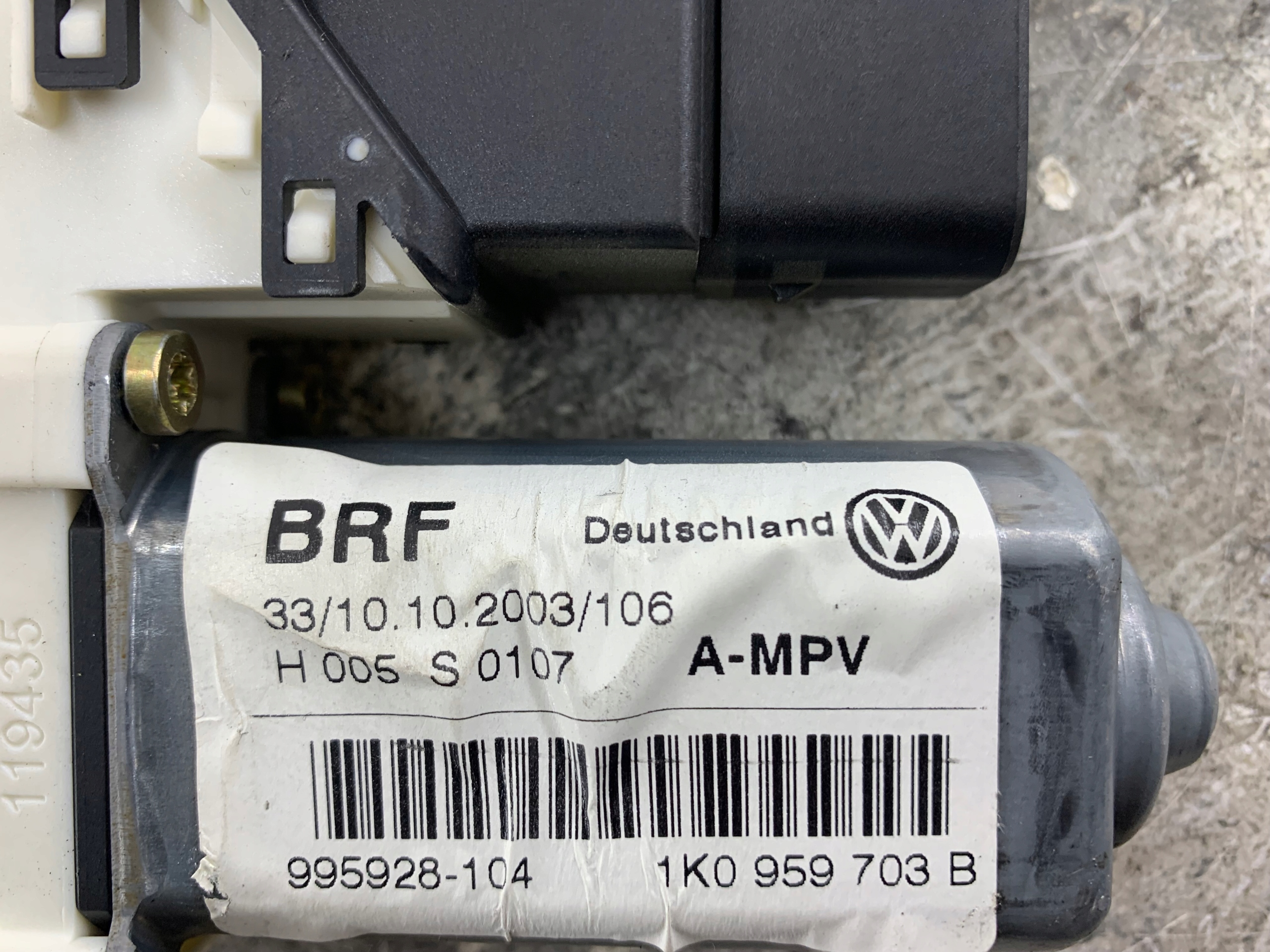 VW TOURAN and mini motor windows left rear part 1K0959703B