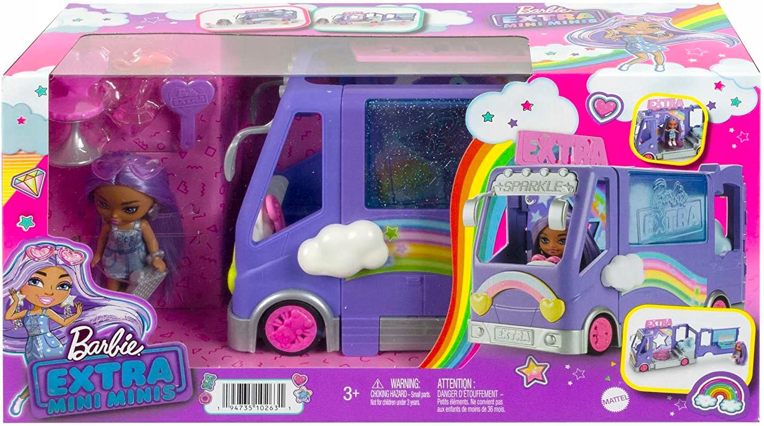 BARBIE EXTRA MINIS MINIBUS KONCERTOWY + lalka Stan opakowania oryginalne