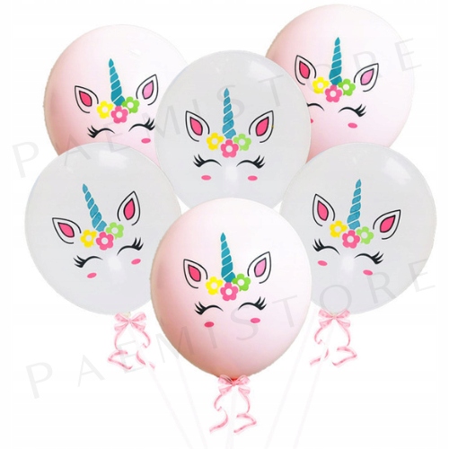 BALONY JEDNOROŻEC konik różowe 12 szt. urodziny