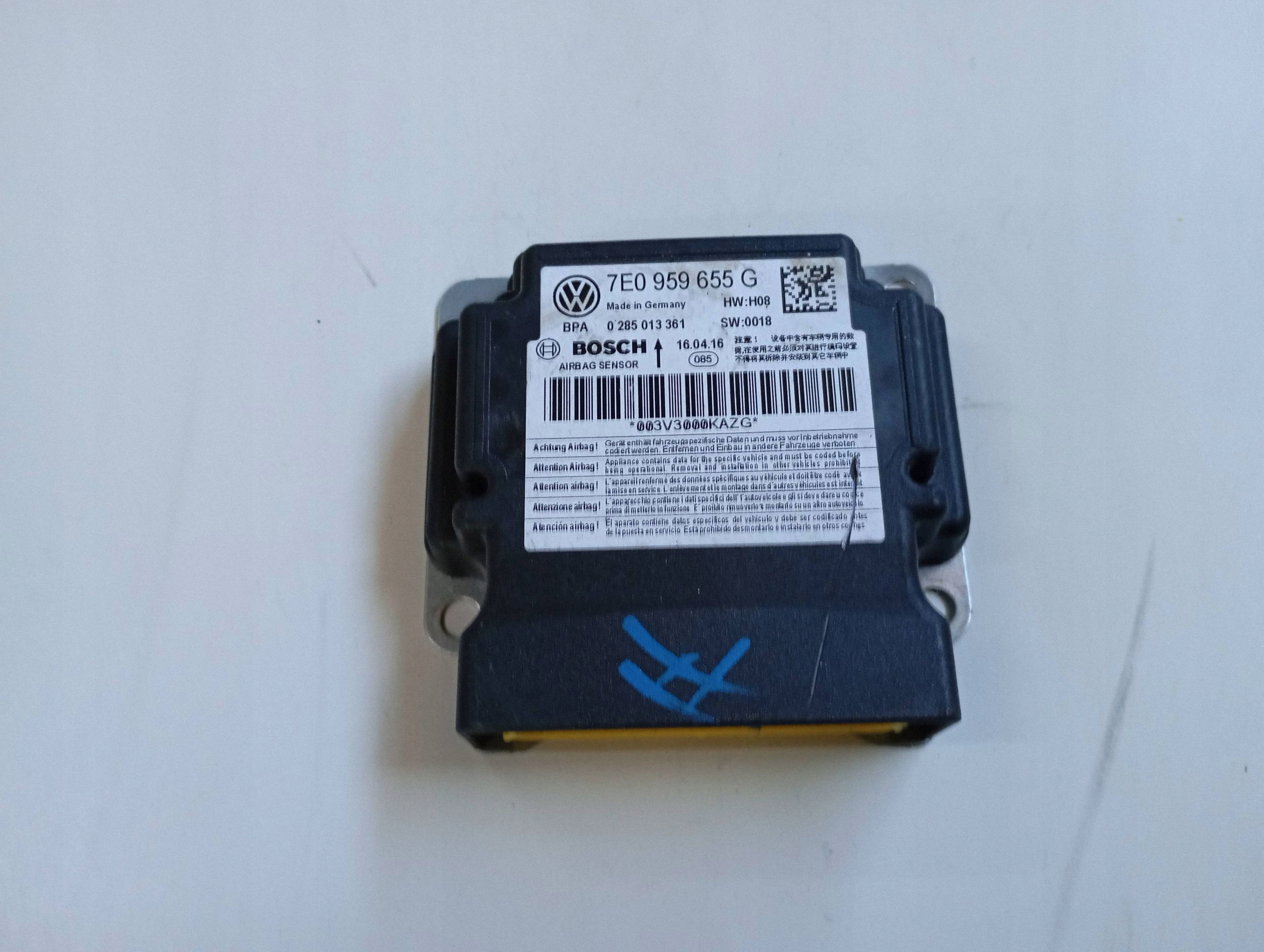 control unit airbag VOLKSWAGEN TRANSPORTER - CARAVELLE T6 7E0959655G