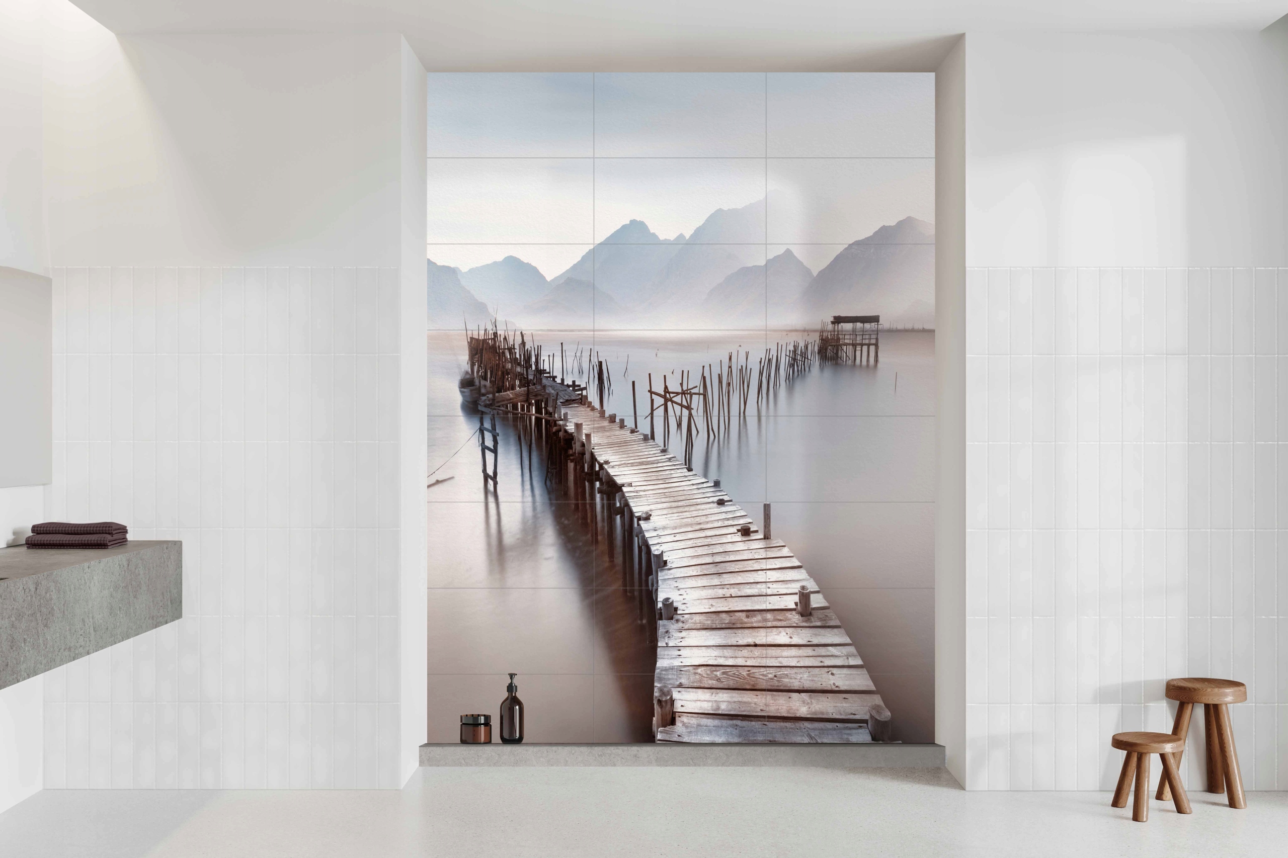 Keramické Dlaždice Most 180x270 cm velkoformátová dekorace do koupelny