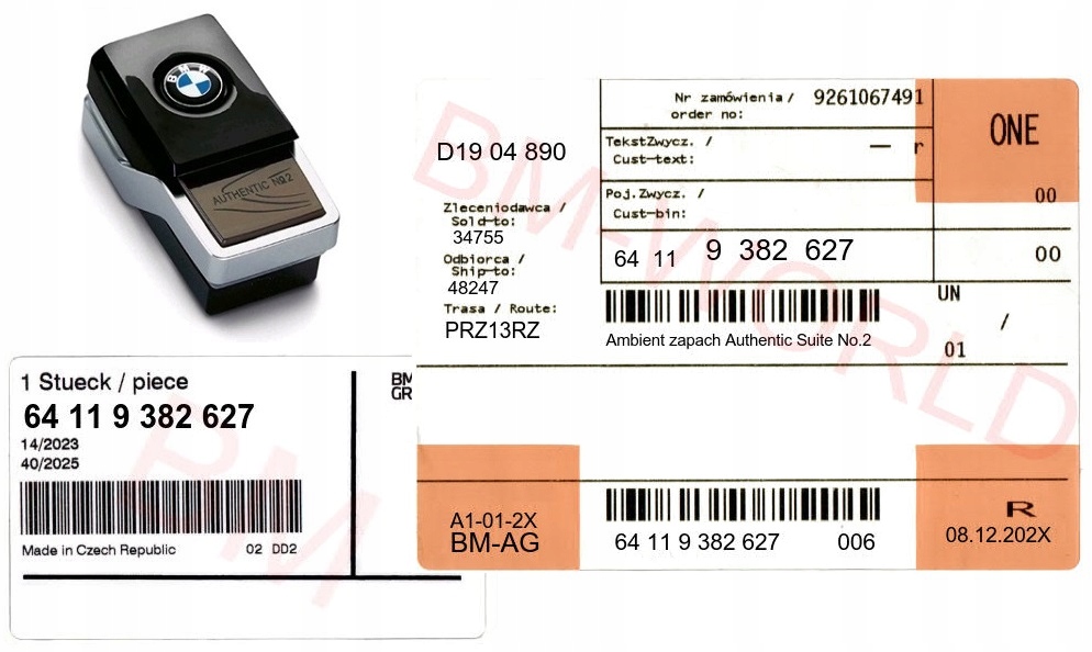 Nový originální Oe Bmw náplň vůně Ambient Authentic Suite č. 2 Bmw Aso