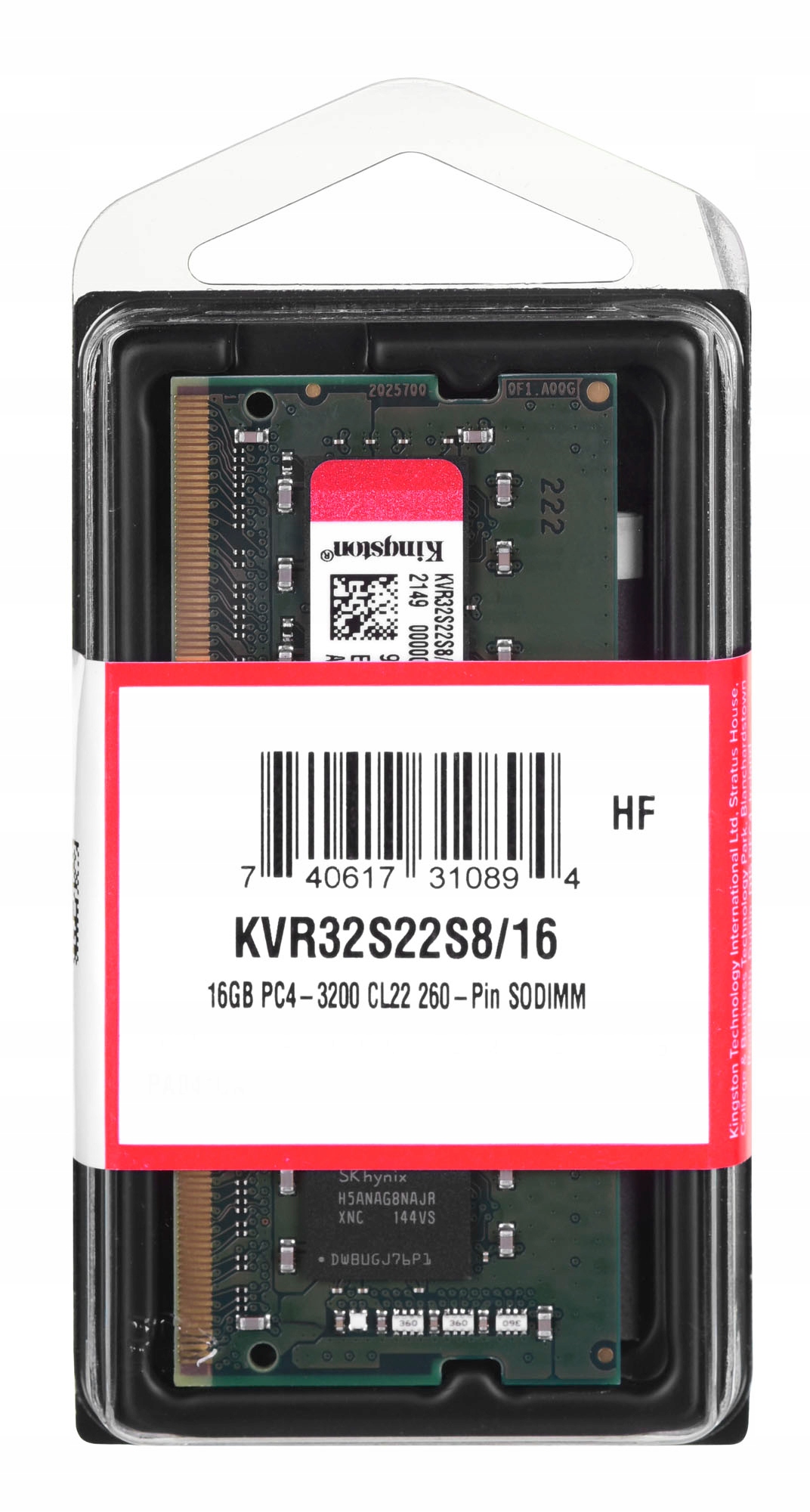 

Pamięć Ram Kingston DDR4 Sodimm 16GB 3200MHz CL22