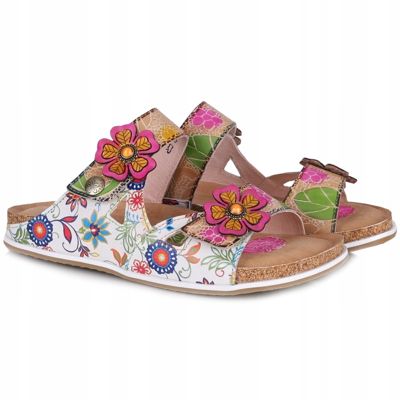 Nazouváky pantofle Laura Vita Brcyano 32 Beige AS318-32 barevné Kůže VEL.40