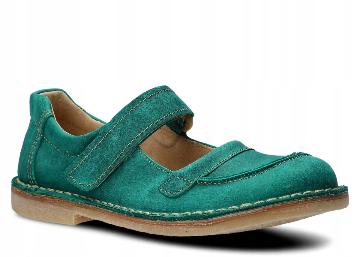 Nagaba 131 Smaragd – Pohodlné, Kožené, Polské Dámské Balerínky Na Suchý Zip