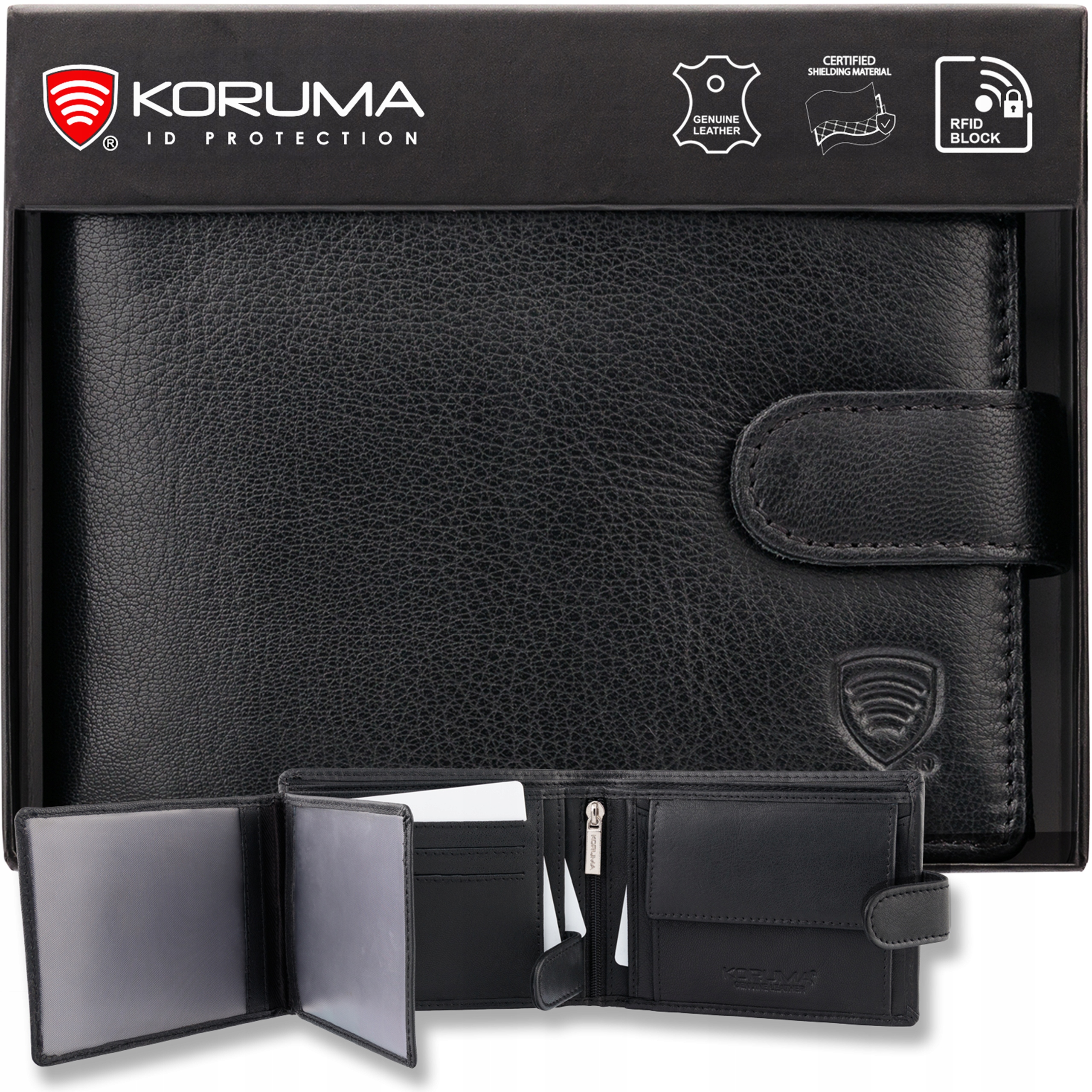 Pánská kožená peněženka proti krádeži Karty Bilon Ochrana Rfid Koruma
