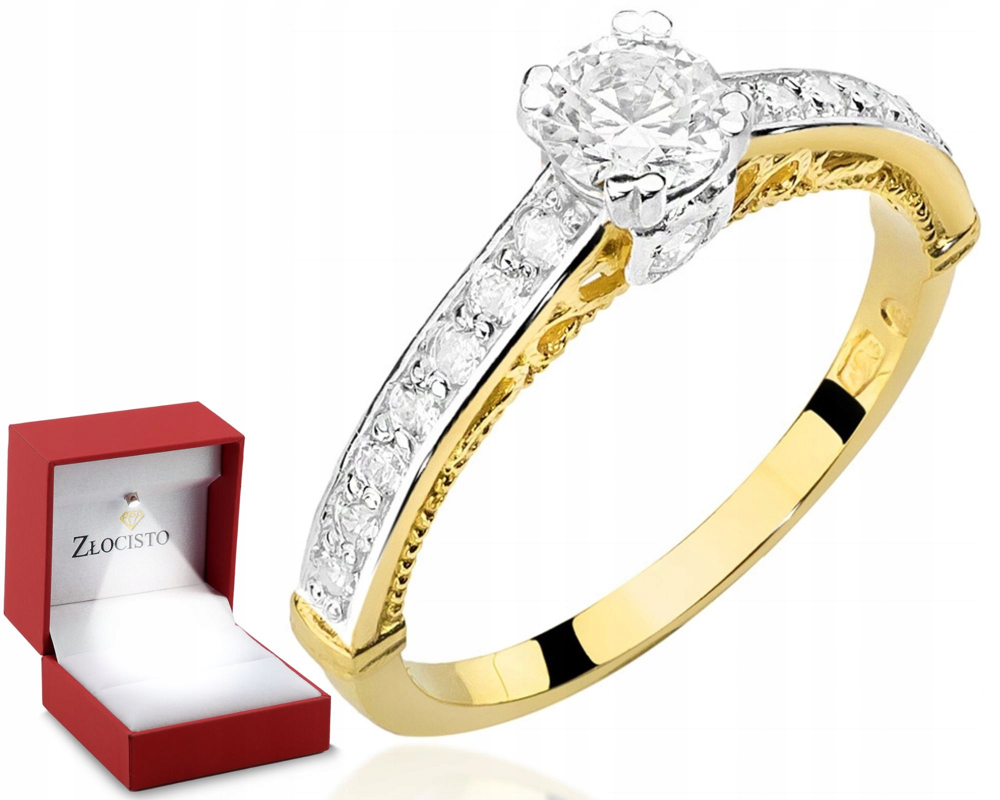 Zlatý prstýnek s brilianty Gravírování Bonus diamanty