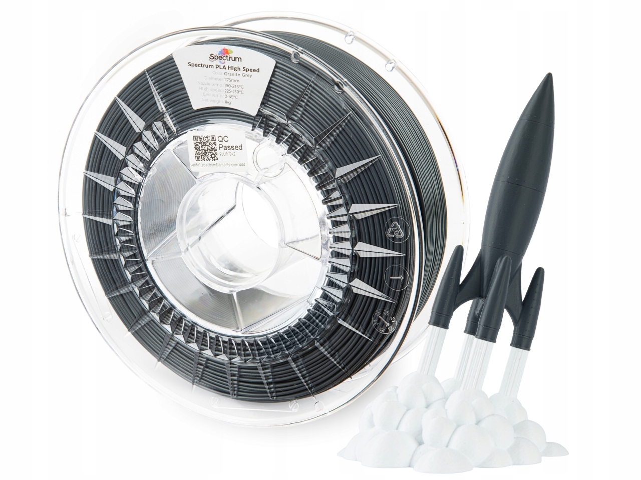 Filament Spectrum Pla High Speed Granite Gray 1,75 mm 1 kg