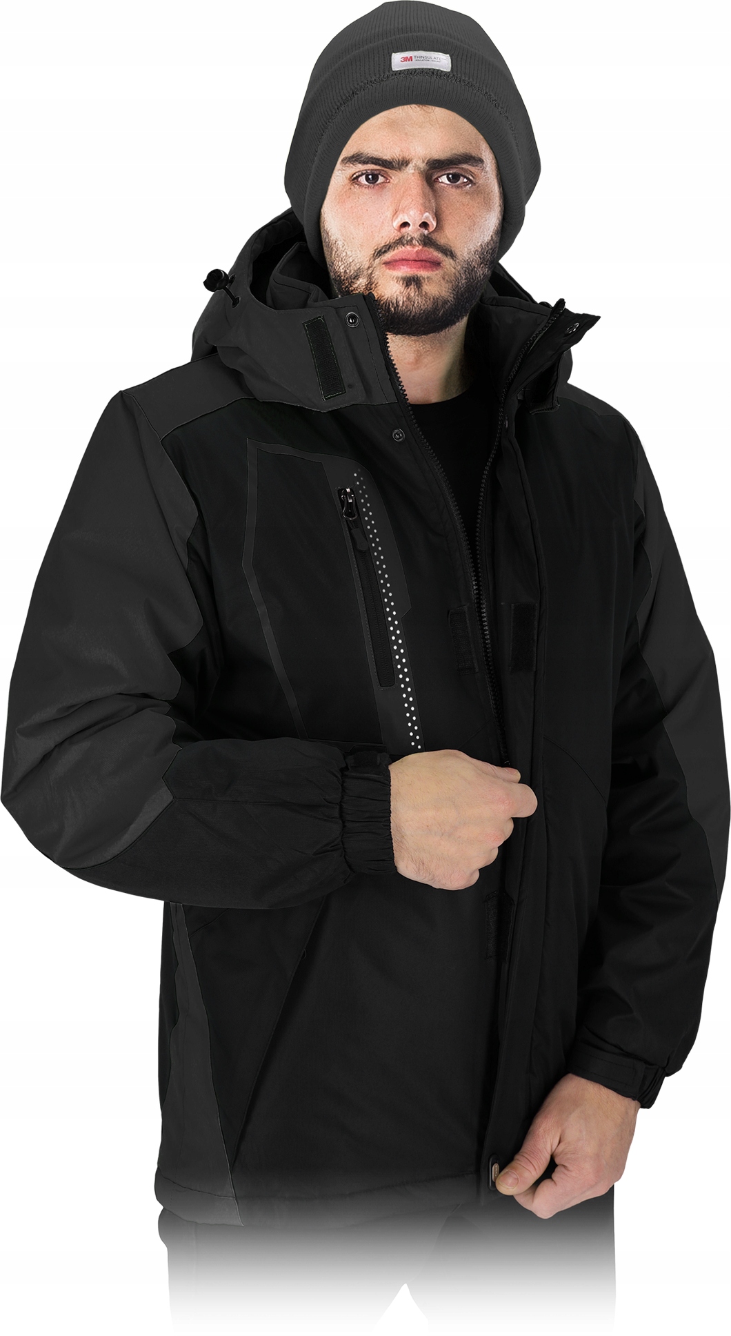 Zimní Bunda Voděodolná Zateplená s kapucí Teplá Holm černá M