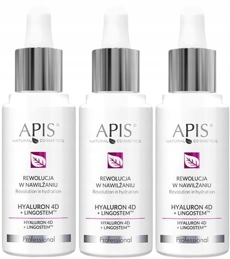 3 szt. Rewolucja w Nawilżaniu Hyaluron 4D Lingostem 30ml Apis Regeneracja-Zdjęcie-0
