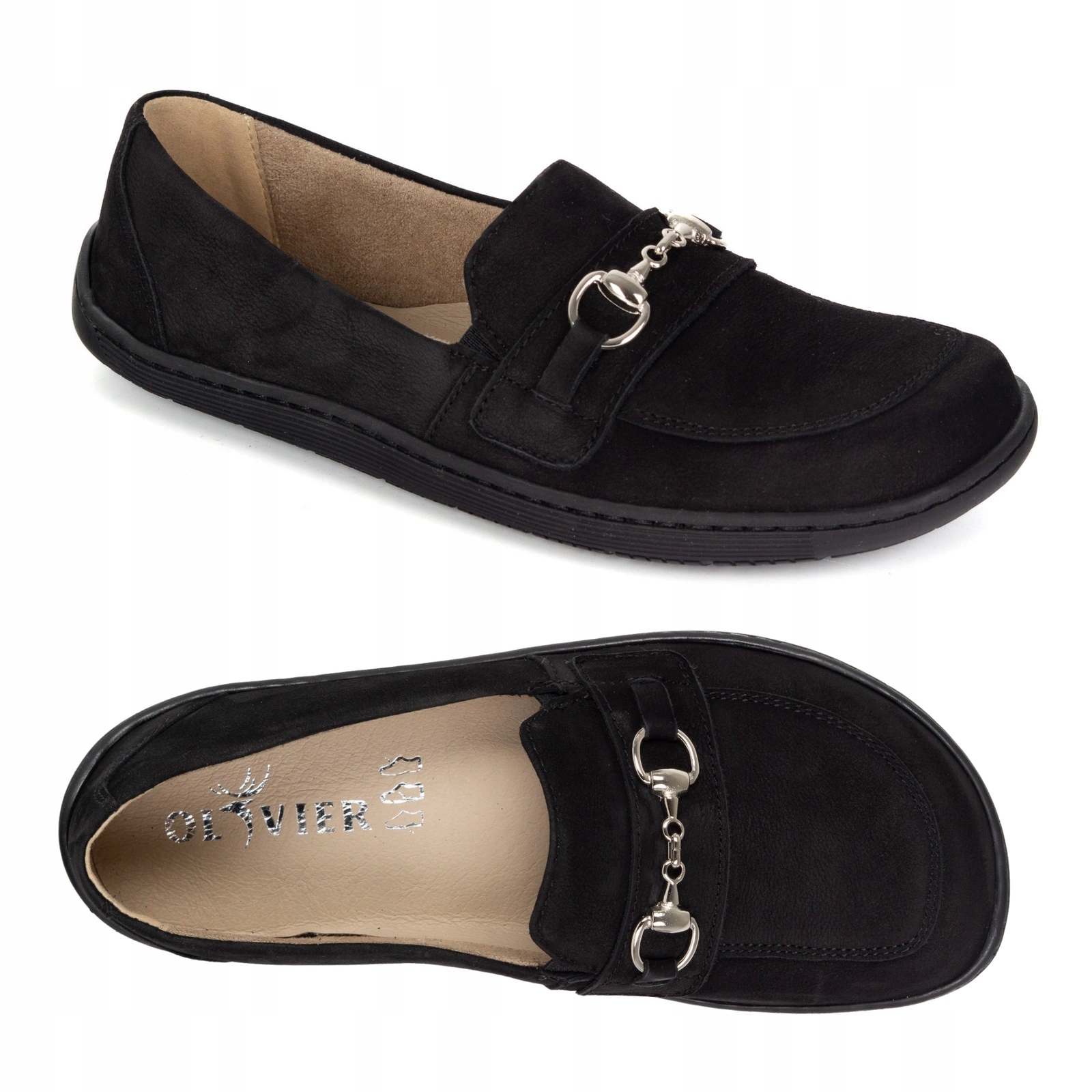 Boty Barefoot dámské kožené mokasíny černé 1288AR nubuck 36