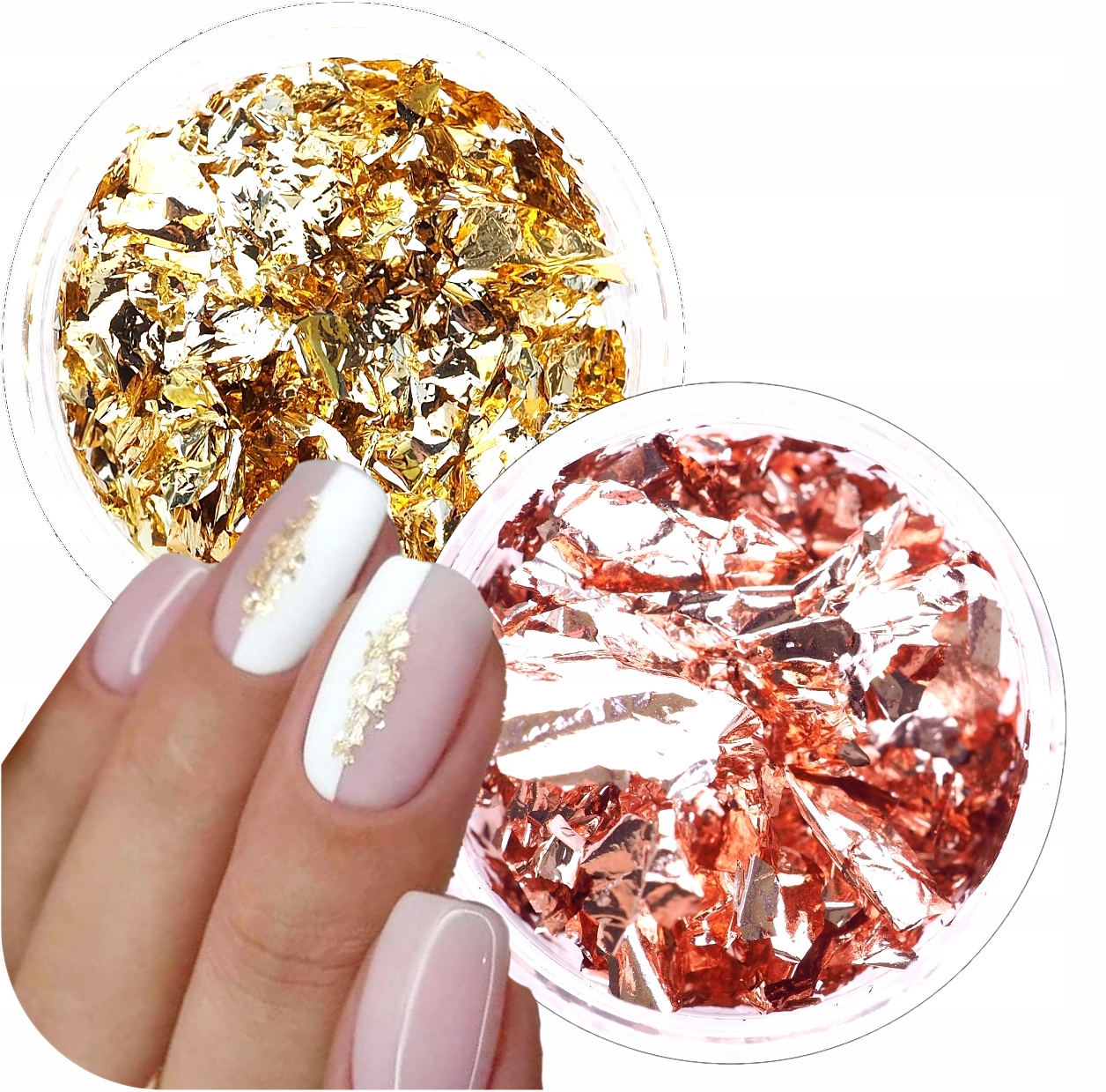 

Folia do Zdobień Paznokci Złota+Rosegold Zestaw