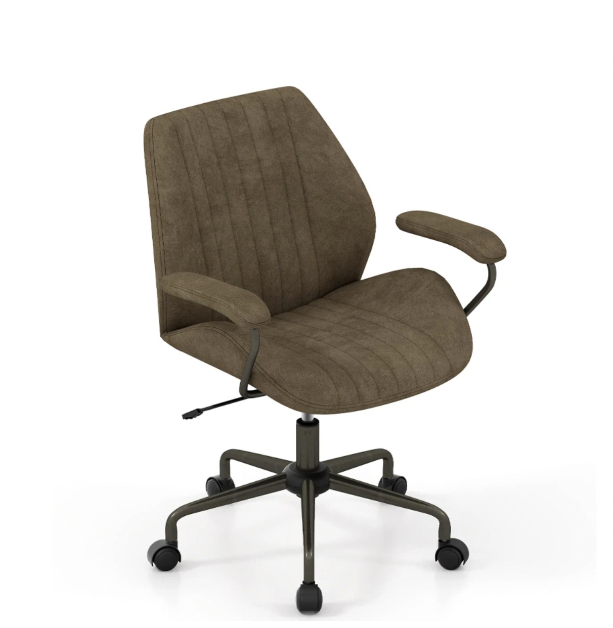 Kancelárske Kreslo Na Kolieskach Do Kancelárie Z Semišovej Tkaniny, Regulácia Výšky