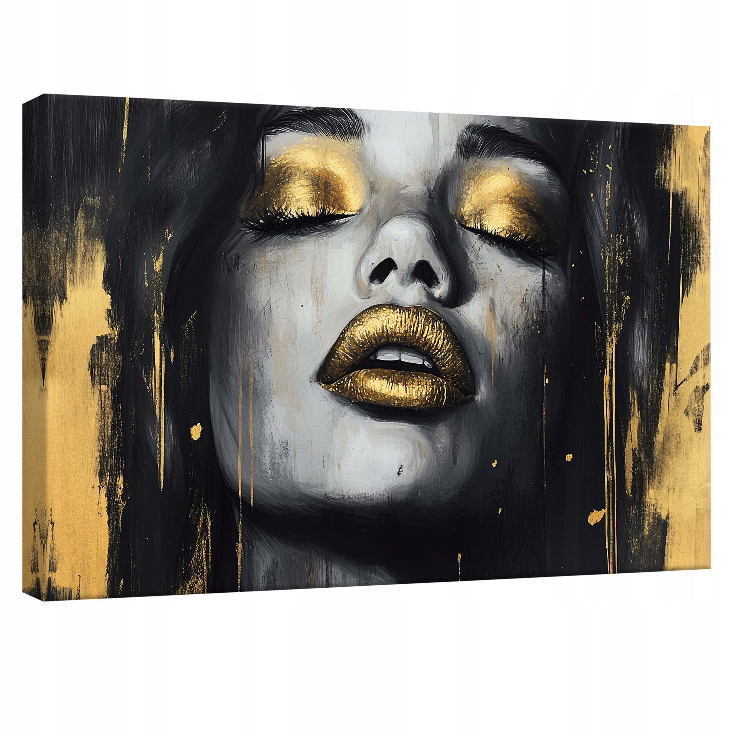 Obraz 120x80 Žena zlato portrét krása smyslnost luxus umění