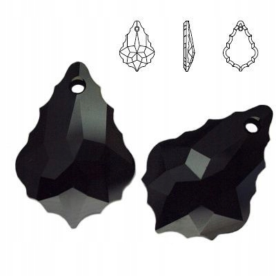 6091 MM 28 Swarovski Baroque Flat Jet