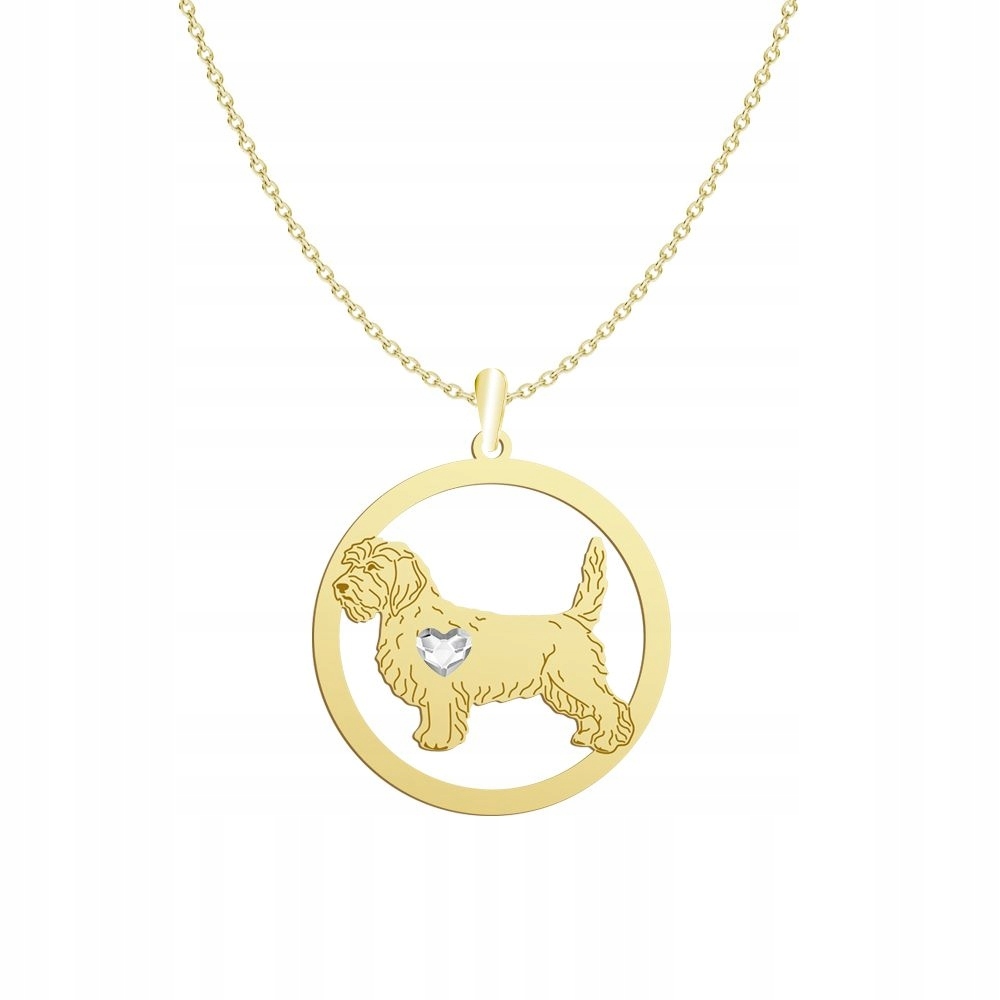 Zlatý náhrdelník s Petit Basset Griffon Vendéen 925 Dárek Žena Gravírování