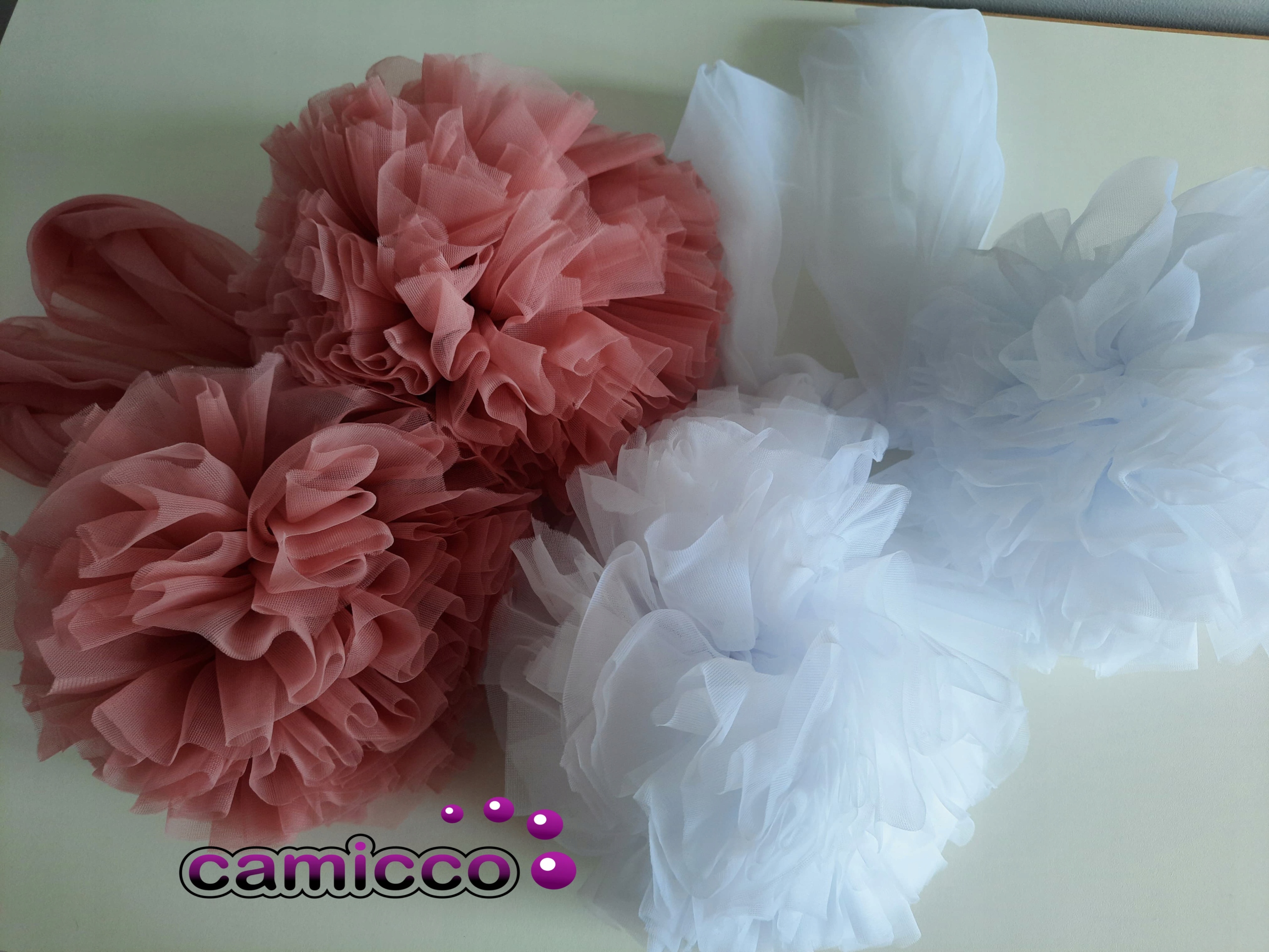 BALDACHIM do łóżeczka tiul 8metrowy POMPONY szyfon Rodzaj baldachim