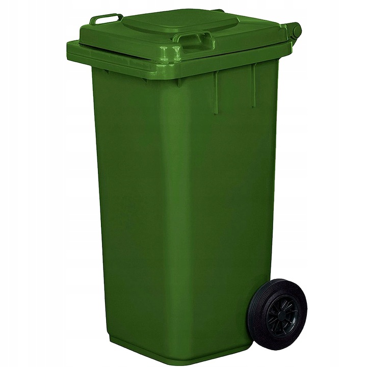 Zielony pojemnik kubeł na odpady 120L produkt polski plastikowy segregacja