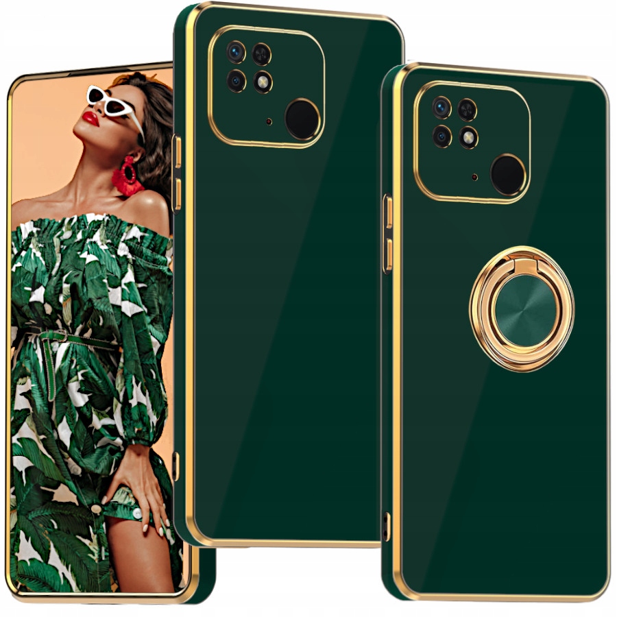 ETUI GLAMOUR + RING DO REDMI 10C + SZKŁO Kolekcja GLAMOUR CASE